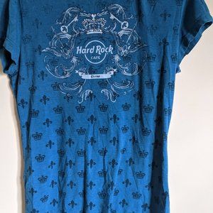 Hard Rock Café Chicago Teal T-Shirt size Large